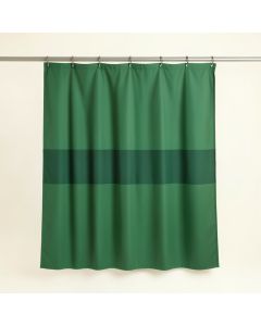Aspen Arc Shower Curtain Hanging Flat From A Plain Rod (synthetic illustration; no displayed measurements)
