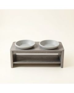 Willow Bend Pet Feeding Stand With Two Plain Empty Bowls - Gray (synthetic illustration; no displayed measurements)