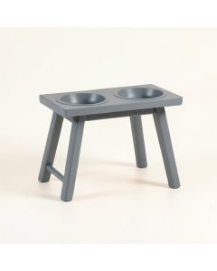 Hill Dell Pet Feeding Stand With Two Plain Empty Bowls - Gray (synthetic illustration; no displayed measurements)