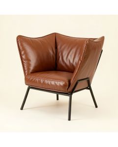 Justa 31.5 '' Wide Top Grain Leather Down Cushion Butterfly Chair (synthetic illustration; no displayed measurements)