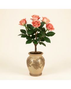 Rose Plant In Decorative Vase (synthetic illustration; no displayed measurements)