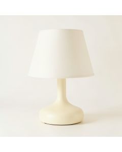 Flint Canyon Table Lamp With A Plain Fabric Shade - Cream (synthetic illustration; no displayed measurements)