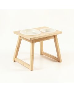 Sage Falls Pet Feeding Stand With Two Plain Empty Bowls - Ivory (synthetic illustration; no displayed measurements)