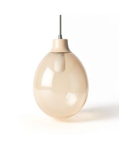 Dunlevy 8.5 '' H Glass Oval Pendant Shade ( Screw On ) In Beige (synthetic illustration; no displayed measurements)