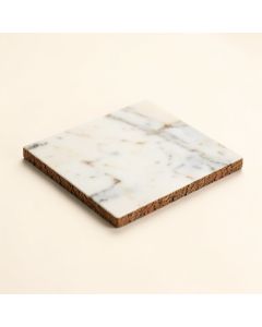 Square Marble And Bark Edge Coaster (synthetic illustration; no displayed measurements)