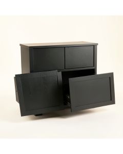 Ash Brook Freestanding Pull-Out Hamper Cabinet - Black (synthetic illustration; no displayed measurements)