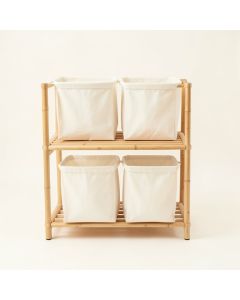Dawn Crossing Laundry Sorting Station With Plain Removable Bags - Ivory (synthetic illustration; no displayed measurements)