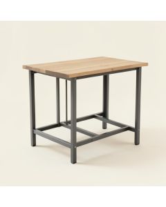 48 '' W Adjustable Height Butcher Block Top Workbench (synthetic illustration; no displayed measurements)