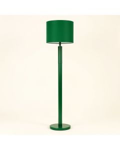 Alder Bend Floor Lamp With A Plain Fabric Shade - Green (synthetic illustration; no displayed measurements)