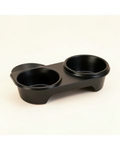 Glen Falls Pet Feeding Stand With Two Plain Empty Bowls - Black (synthetic illustration; no displayed measurements)