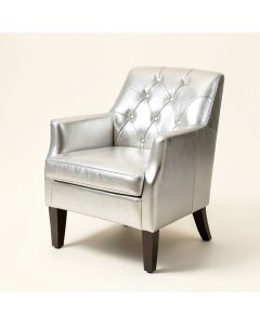 Barrowman Tufted Upholstered Side Chair In Metallic Platinum (synthetic illustration; no displayed measurements)