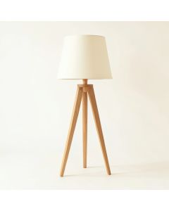 Holly Dale Floor Lamp With A Plain Fabric Shade - Cream (synthetic illustration; no displayed measurements)