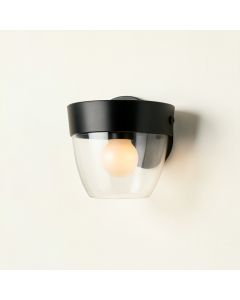 Bay Bluff Wall Sconce Mounted On A Plain Wall - Black (synthetic illustration; no displayed measurements)