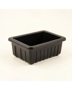 Cove Bend Empty Railing Planter With Integral Brackets - Black (synthetic illustration; no displayed measurements)