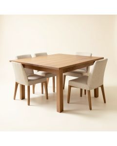 Hakana Butterfly Leaf Rubberwood Solid Wood Dining Set (synthetic illustration; no displayed measurements)
