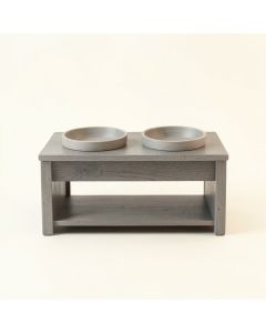 Flint Brook Pet Feeding Stand With Two Plain Empty Bowls - Gray (synthetic illustration; no displayed measurements)