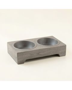 Field Falls Pet Feeding Stand With Two Plain Empty Bowls - Gray (synthetic illustration; no displayed measurements)