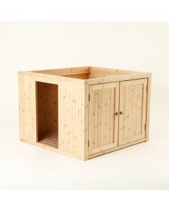 Flint Field Empty Furniture-Style Litter Enclosure - Beige (synthetic illustration; no displayed measurements)