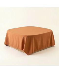 River Arc Flat Bed Sheet - Terracotta (synthetic illustration; no displayed measurements)