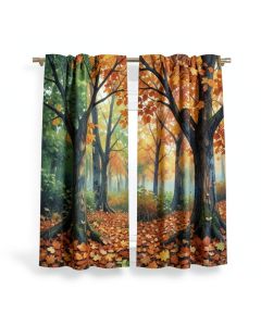 2 Piece Fine Art Gouache Autumn Season Scenery With Fallen Tangerine Tone (synthetic illustration; no displayed measurements)
