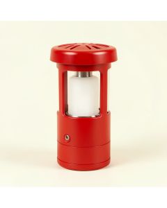 Red Solar Powered Pathway Light (synthetic illustration; no displayed measurements)
