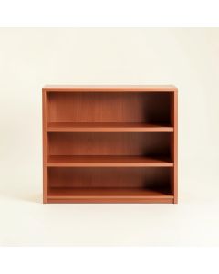 Elm Arc Low Bookcase - Terracotta (synthetic illustration; no displayed measurements)