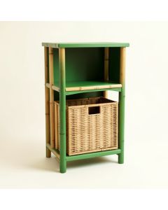 Alder Crest Freestanding Pull-Out Hamper Cabinet - Green (synthetic illustration; no displayed measurements)