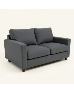 Samba Charcoal Grey Upholstered Recessed Arm Loveseat (synthetic illustration; no displayed measurements)