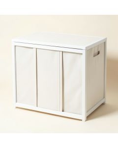 Linen Dual Cabinet Laundry Hamper (synthetic illustration; no displayed measurements)