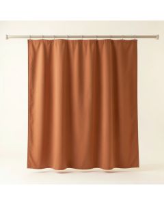 Brook Crossing Shower Curtain Hanging Flat From A Plain Rod - Terracotta (synthetic illustration; no displayed measurements)