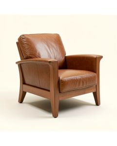 Masa 30.2 '' Wide Full Grain Leather Armchair (synthetic illustration; no displayed measurements)