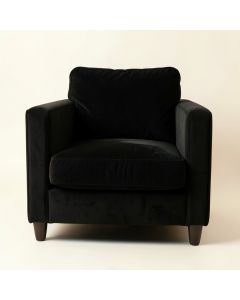 Rowan Dell Upholstered Armchair - Black (synthetic illustration; no displayed measurements)