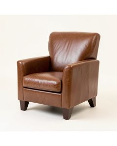 Klismos Genuine Leather Upholstered Side Chair (synthetic illustration; no displayed measurements)
