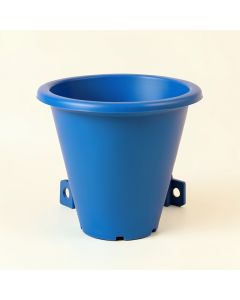 Fern Bluff Empty Railing Planter With Integral Brackets - Blue (synthetic illustration; no displayed measurements)