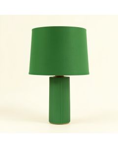 Alder Crossing Table Lamp With A Plain Fabric Shade - Green (synthetic illustration; no displayed measurements)