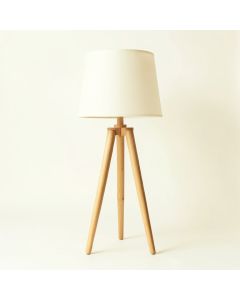 Ridge Branch Floor Lamp With A Plain Fabric Shade - Cream (synthetic illustration; no displayed measurements)