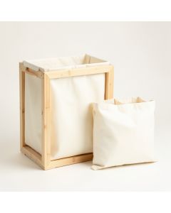 Moss Crossing Laundry Sorting Station With Plain Removable Bags - Cream (synthetic illustration; no displayed measurements)