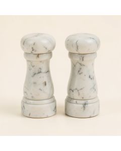 Creative Co-Op Marble Salt And Pepper Shaker Set (synthetic illustration; no displayed measurements)