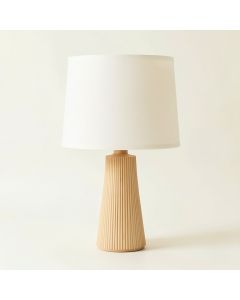 Pine Canyon Table Lamp With A Plain Fabric Shade - Ivory (synthetic illustration; no displayed measurements)