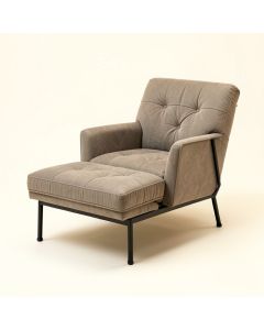 Bowles 24.5 '' Wide Tufted Polyester Lounge Chair And Ottoman (synthetic illustration; no displayed measurements)
