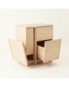Cliff Branch Freestanding Pull-Out Hamper Cabinet - Beige (synthetic illustration; no displayed measurements)