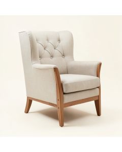 Dowty 36 '' Wide Tufted Linen Wingback Chair (synthetic illustration; no displayed measurements)