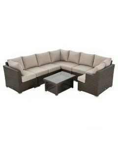 Ewy 7 Piece Sectional Seating Group With Cushions (synthetic illustration; no displayed measurements)