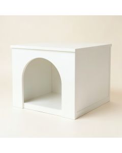 Dawn Bridge Empty Furniture-Style Litter Enclosure - White (synthetic illustration; no displayed measurements)