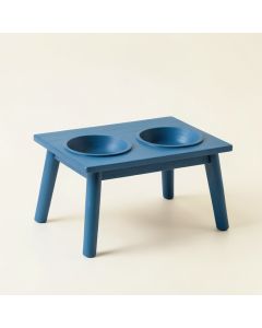 Maple Field Pet Feeding Stand With Two Plain Empty Bowls - Blue (synthetic illustration; no displayed measurements)