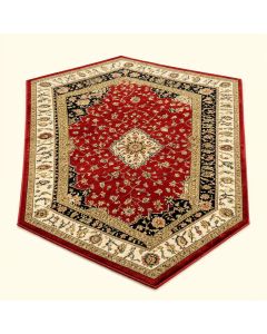Mabe Power Loom Red/Gold/Beige/Black Rug (synthetic illustration; no displayed measurements)
