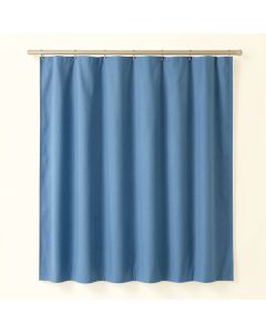 Pine Bend Shower Curtain Hanging Flat From A Plain Rod - Blue (synthetic illustration; no displayed measurements)