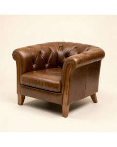 Hailee 41.5 '' Wide Tufted Cowhide Armchair (synthetic illustration; no displayed measurements)