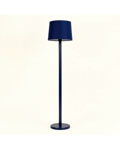 Field Bend Floor Lamp With A Plain Fabric Shade - Navy (synthetic illustration; no displayed measurements)