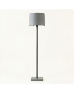 Summit Bridge Floor Lamp With A Plain Fabric Shade - Gray (synthetic illustration; no displayed measurements)